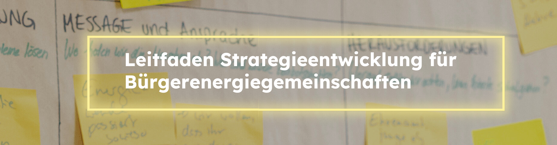 Strategieentwicklung für Bürgerenergiegemeinschaften
