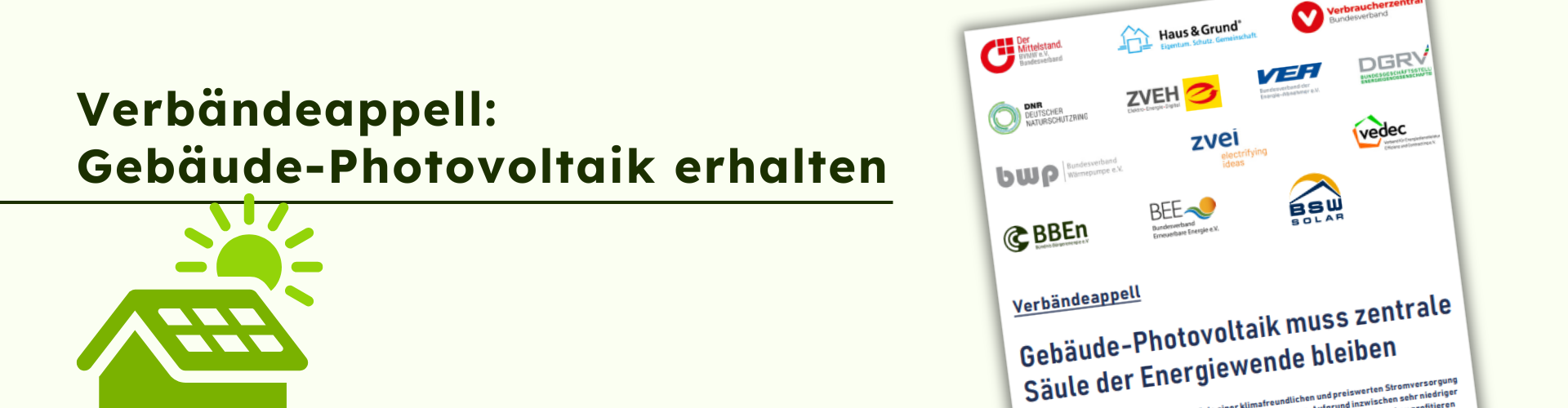 Verbändeappell: Gebäude-Photovoltaik muss zentrale Säule der Energiewende bleiben