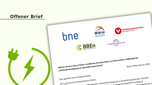 Offener Brief an Klaus Müller und Barbie Haller: Anreizregulierung für die Verteilnetze ambitionierter, wirksamer und kundenorientierter gestalten